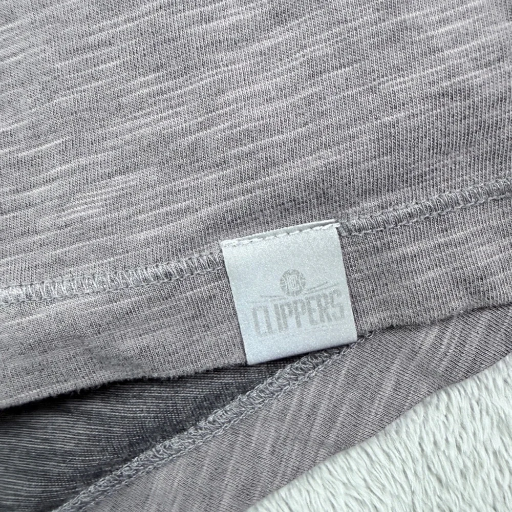 Nike NBA LA Clippers Dri-FIT Short Sleeve Hoodie Men Large Gray Space Dye 890612